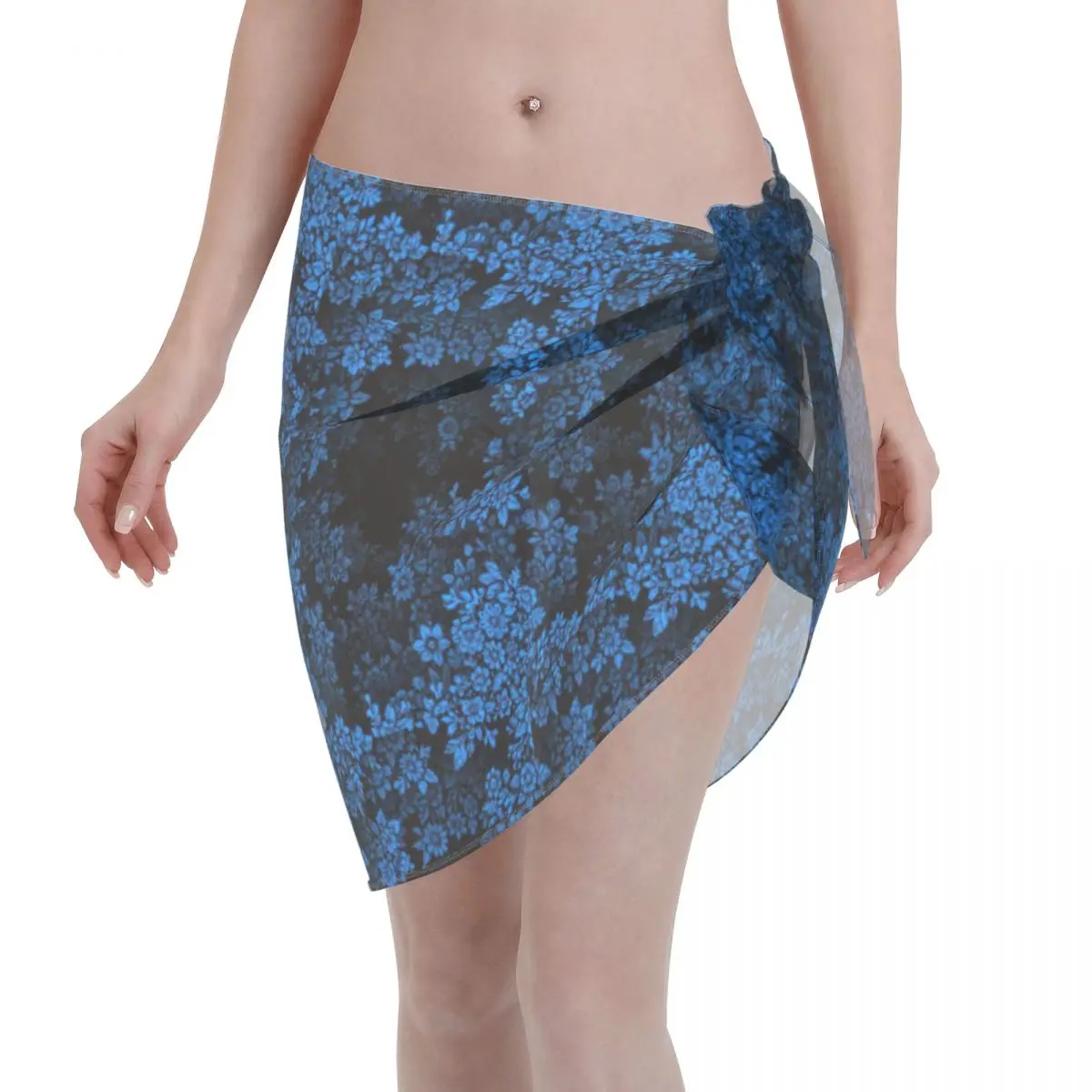 

Custom Fashion Vintage Toile De Jouy Casual Beach Dress Decorate French Motif Flora Women Short Sarongs Beach Wrap For Swimwear
