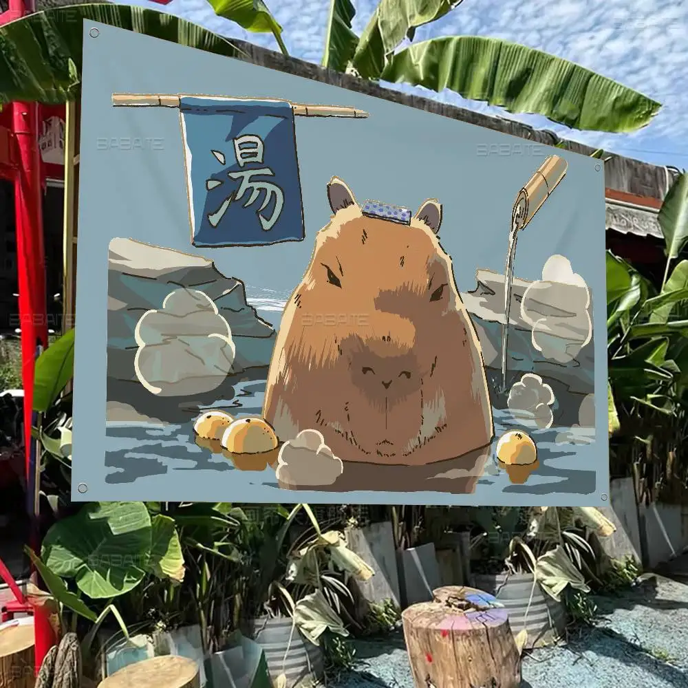 Cute Gentle Animal Animal Capybara Family Gatherings Outdoor Atmosphere Flags Camping Decorations Banners