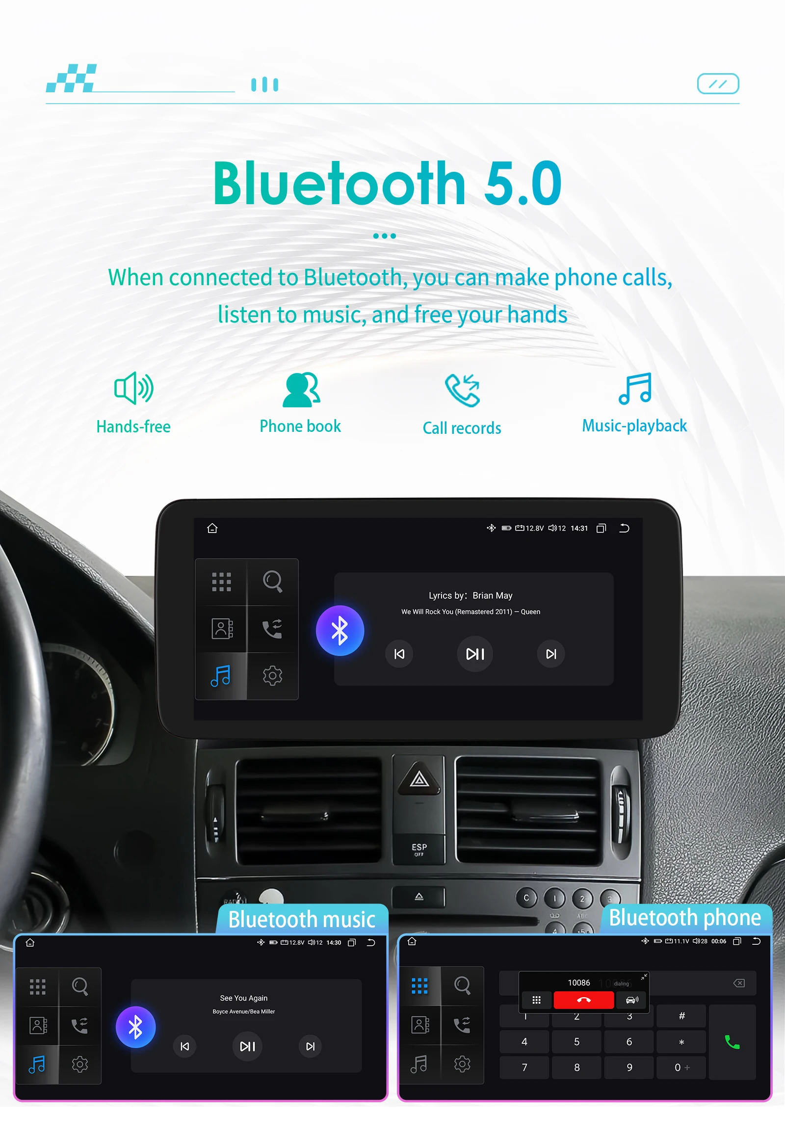 10,25" Hizpo Android Autoradio für Mercedes Benz W204 S204 2008 - 2010 C-Klasse NTG4.0 Intelligentes System RDS DSP GPS AUX CarPlay – Detail 18