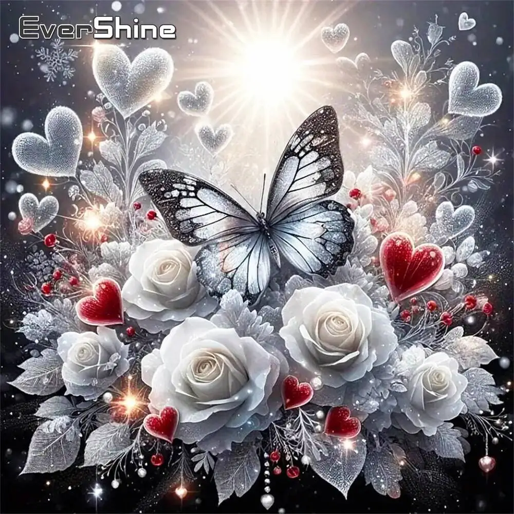 Evershine 5D DIY Full Square Diamond Painting Butterfly Rhinestones Diamond Embroidery Animal Picture Mosaic Rose Decor For Home
