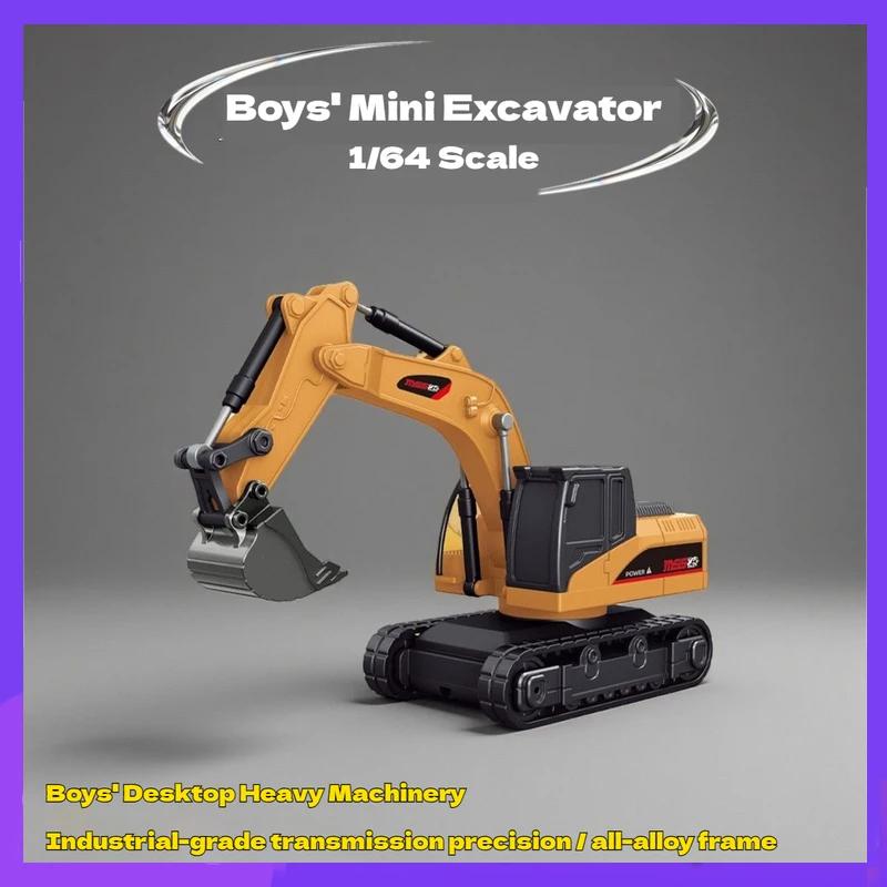 

New 1/64 Remote-Controlled Alloy Simulation Excavator Mini Excavator Desktop Toy Model Series Boy Gift