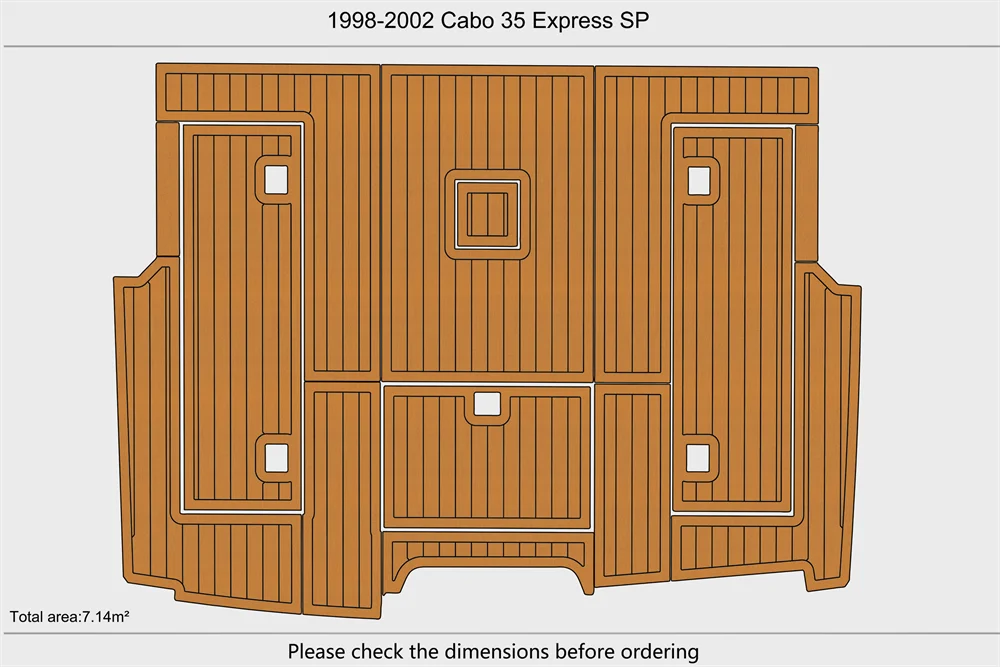 Eva foam Fuax teak seadek marine floor For 1998-2002 Cabo 35 Express Swim Platform 1/4