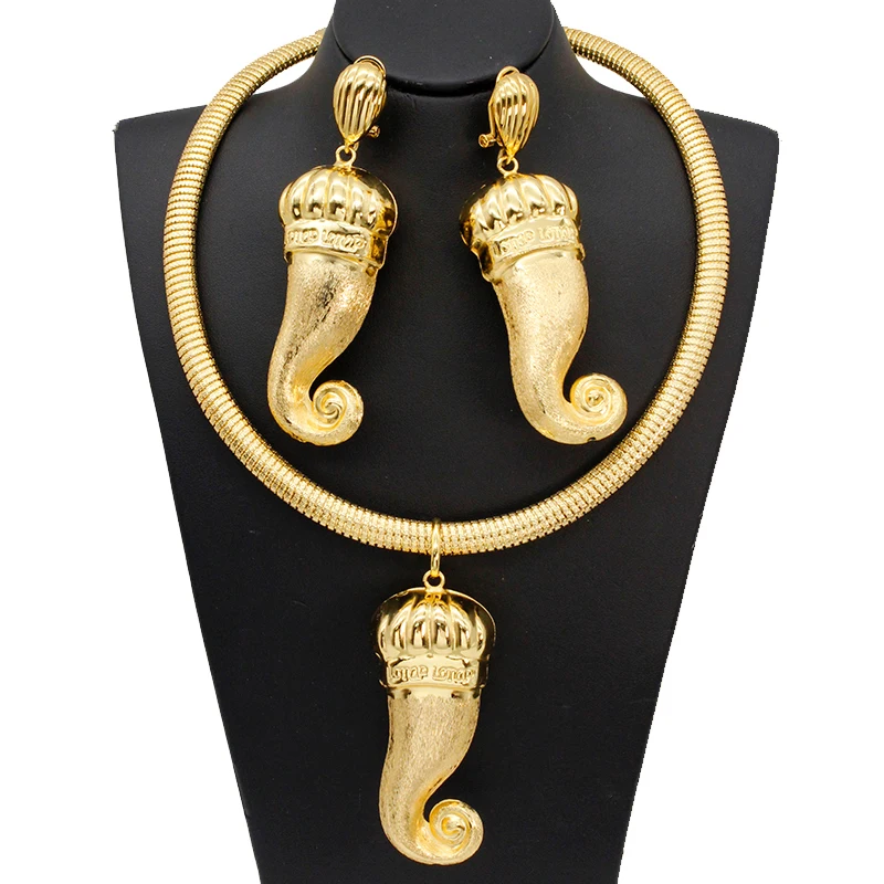 African Jewelry Sets For Women Fashion Eggplant Drop Earrings Large Size Pendant Necklace Set Nigerian Bridal Jewellery