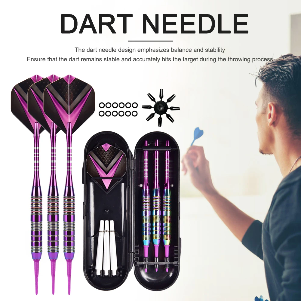

3Pcs Soft Tip Darts Set with Flight Protectors Plastic Tip Darts Set for Dart Board