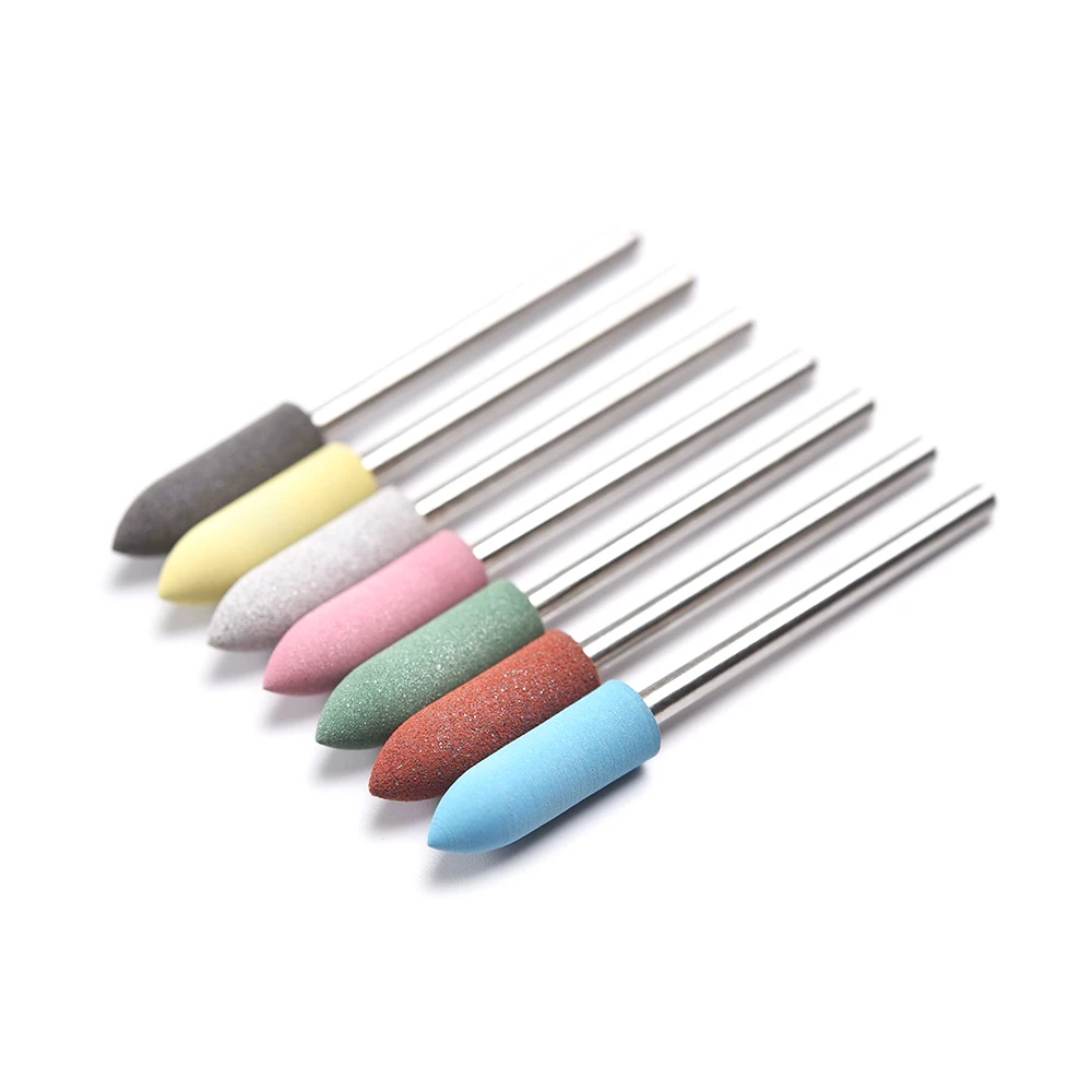 Rubber Nail Drill Bits Grey Electric Nail File Polisher Milling Cutter For Manicure 1.6*0.5cm Nail Buffer Polisher Grinder Tools