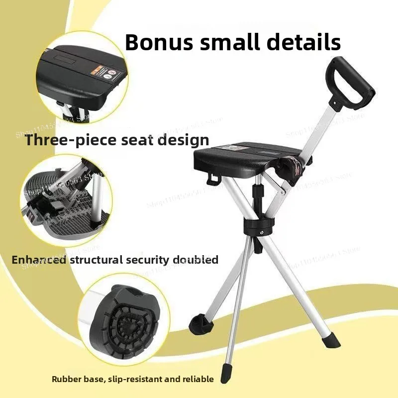 

Складной стул-трость 2-в-1 – Нескользящий портативный стул-трость для пожилых людей, для походов и путешествий на природе