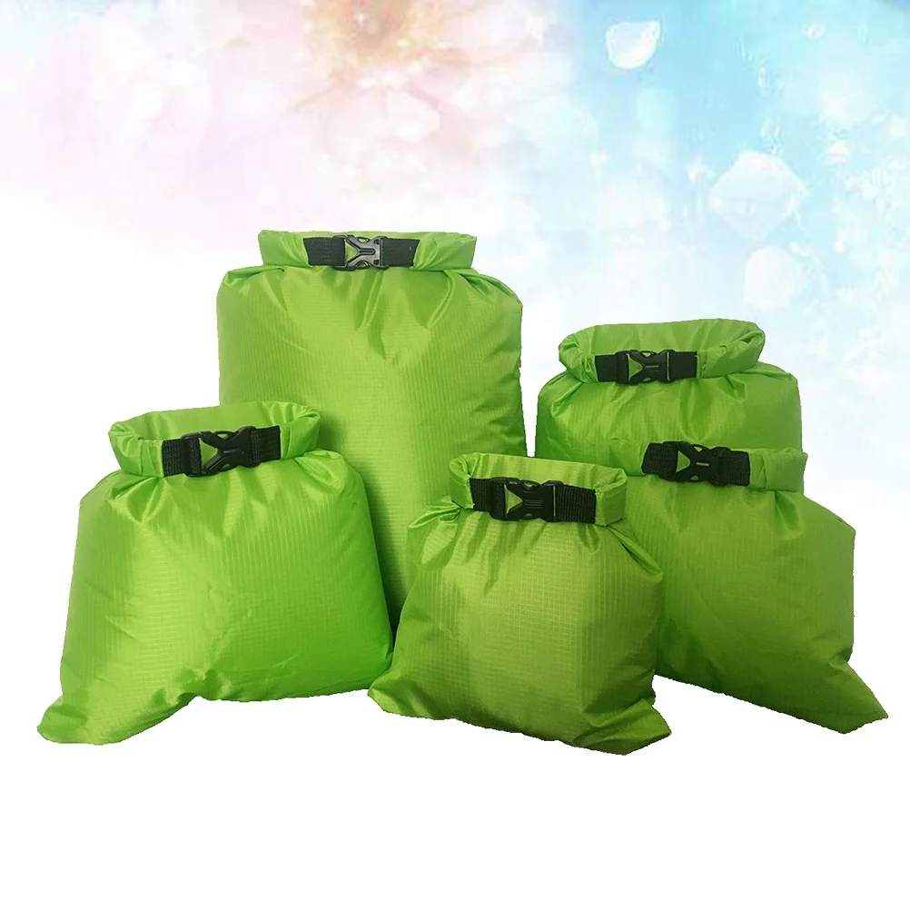 5Pcs Waterproof Dry Bags Set Multipurpose Lightweight Roll-Top Sealed Storage Pouch for Camping Boating Kayaking Rafting