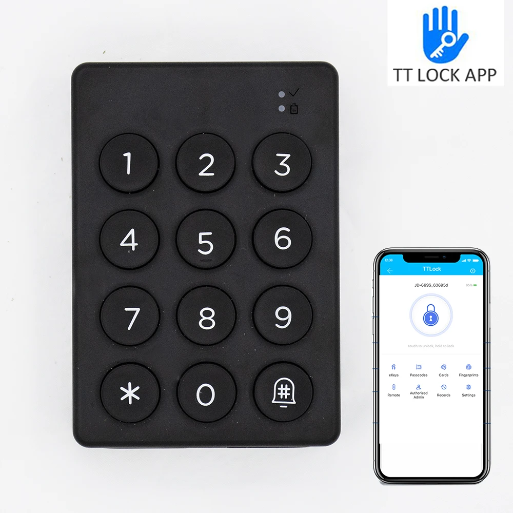 TTLOCK Wireless Digital Keypad for Access Control Work With Wire Free ttlock App Bluetooth Compatible with Smart Door Locks