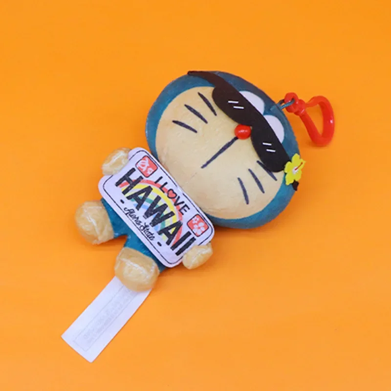 12CM Hawaiian Limited Doraemon Tanned Black Doll Peluche Ciondolo Borsa Portachiavi Ciondolo Peluche Regalo per bambini