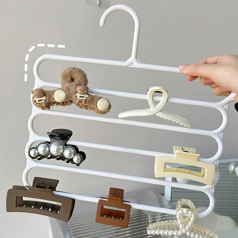 Cabelo Garra Armazenamento Rack Organizador, 5-Layer Headband Titular, Chapéus, Meias, Bonés, Organizadores de armazenamento, pendurado na parede, Hairpin