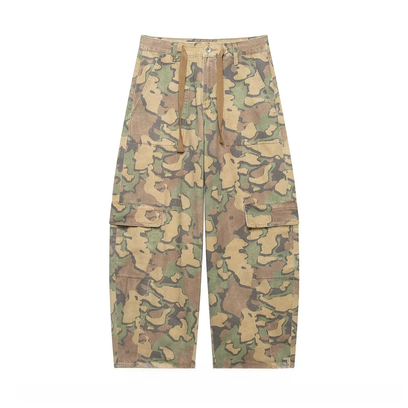 Fashionable Casual Print Loose Workwear Style Pants mid Waist New Arrival Women's Autumn 2026 Elegant Simple Versatile Trousers