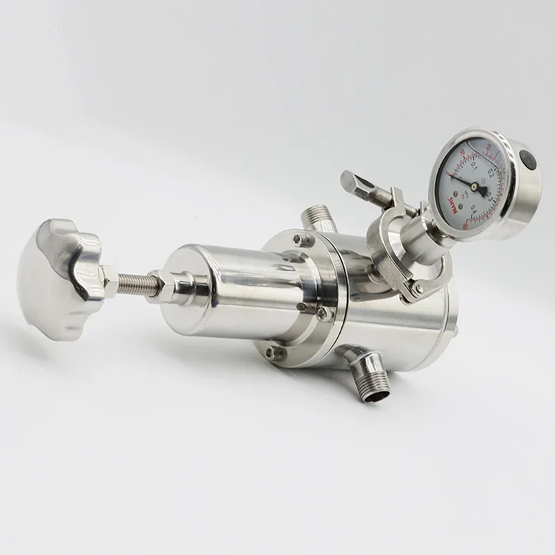 DN25 Food Grade SS304 Tri Clamp Sanitary Reducing Valve Stainless Steel In Line Pressure Regulator