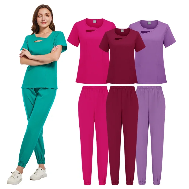 Großhandel Peeling-Sets Arzt Krankenschwester Medizinische Kleidung Krankenhaus Chirurgische Uniform Mehrfarbige Frauen tragen Scrub-Anzug Arztuniform