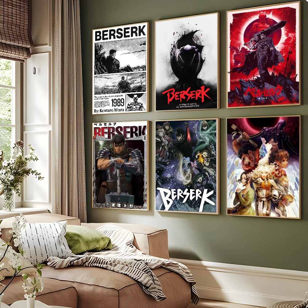 Kentaro Miura Berserk DIY Sticky Poster Whitepaper Prints Posters Artwork Nordic Home Decor