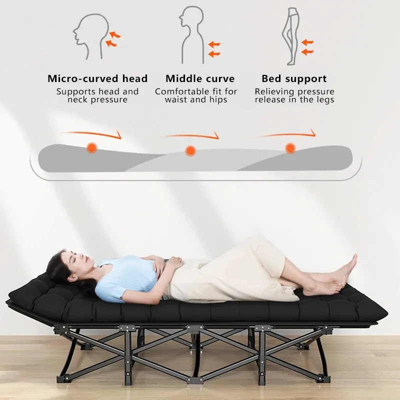 다기능 휴대용 야외 접이식 침대, 사무실 싱글 낮잠 안락 의자, 성인 낮잠 마칭 침대
