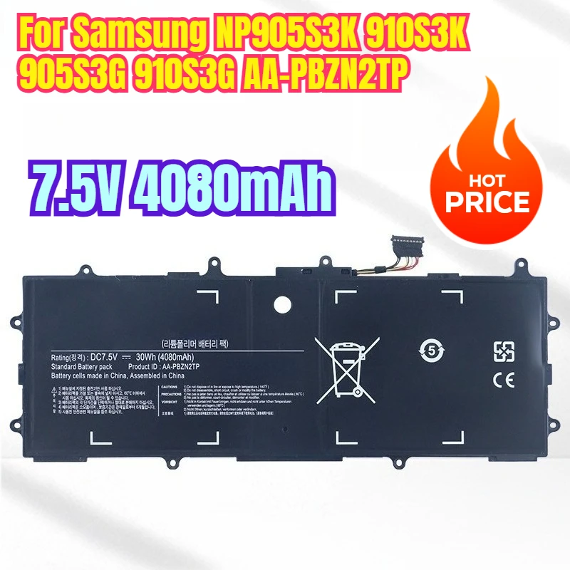

7.5V 4080mAh Laptop Batteries for Samsung NP905S3K 910S3K 905S3G 910S3G AA-PBZN2TP
