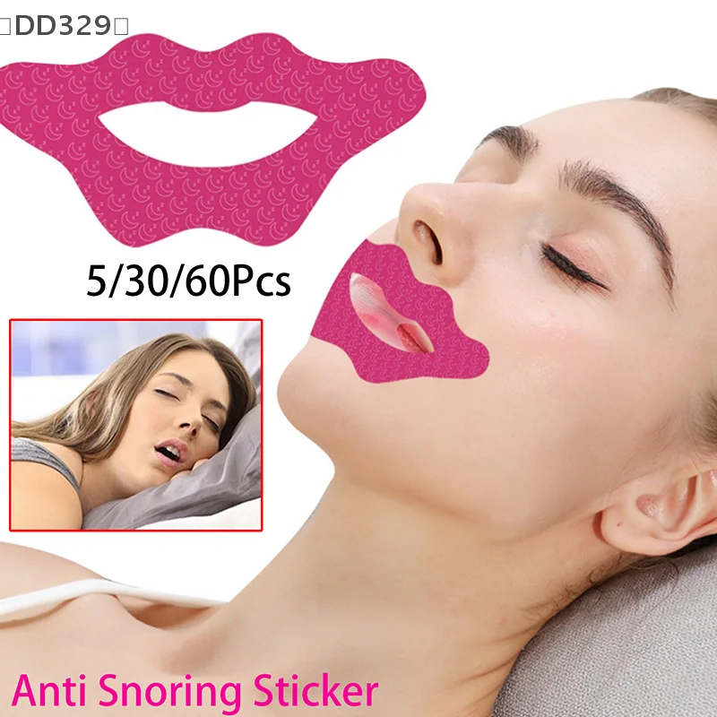 〔DD329〕5/30/60Pcs Anti-Snoring Stickers For Adult Night Sleep Lip Nose Breathing Improving Patch Mouth Correction Sticker Tape