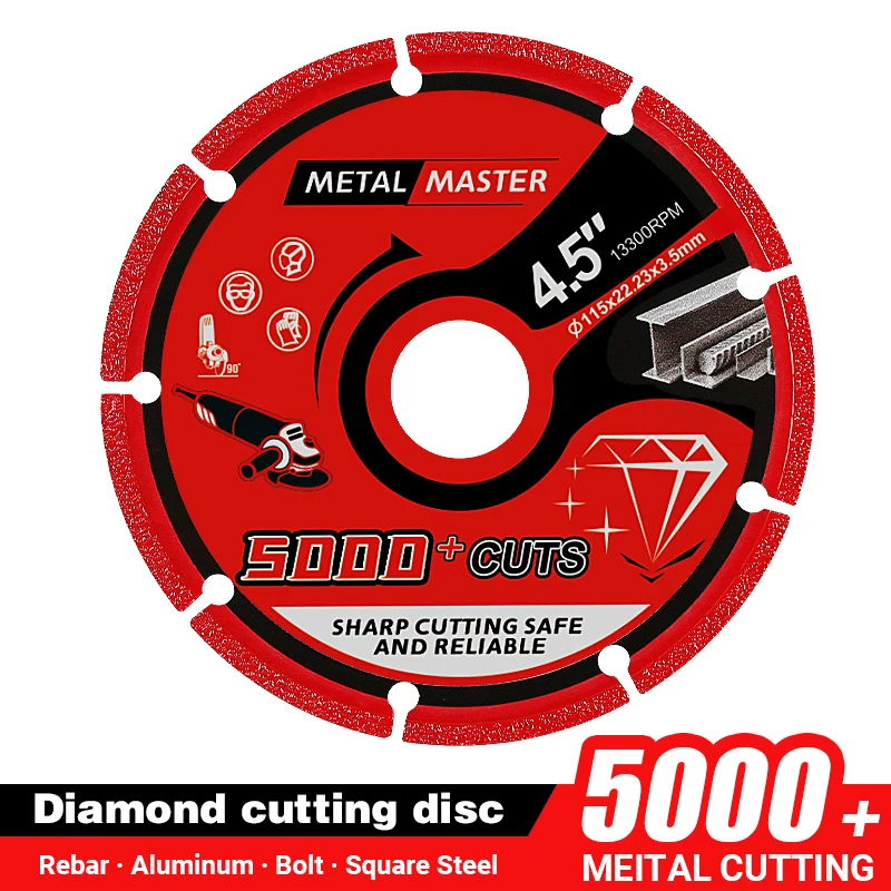 5000+Metal saw blades DiamondSaw Blade Grinding Wheels 4.5 x 7/8 Inch 115*22.23MM for Metal, Rebar, steel,iron, brass, aluminium