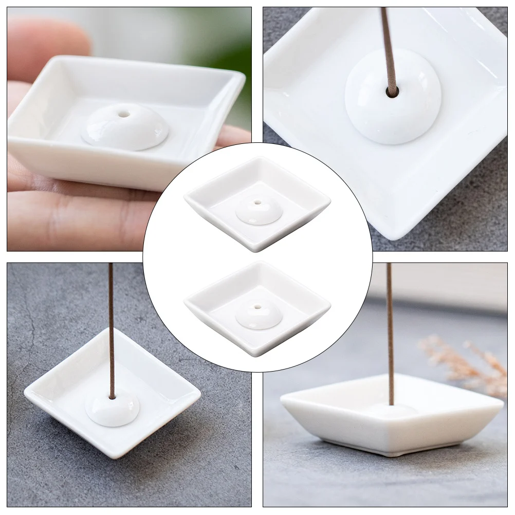 

2Pcs Ceramic Incense Holder Round Tray Premium No Fading Rust Elegant Chic Home Decor Birthday Gift Tea