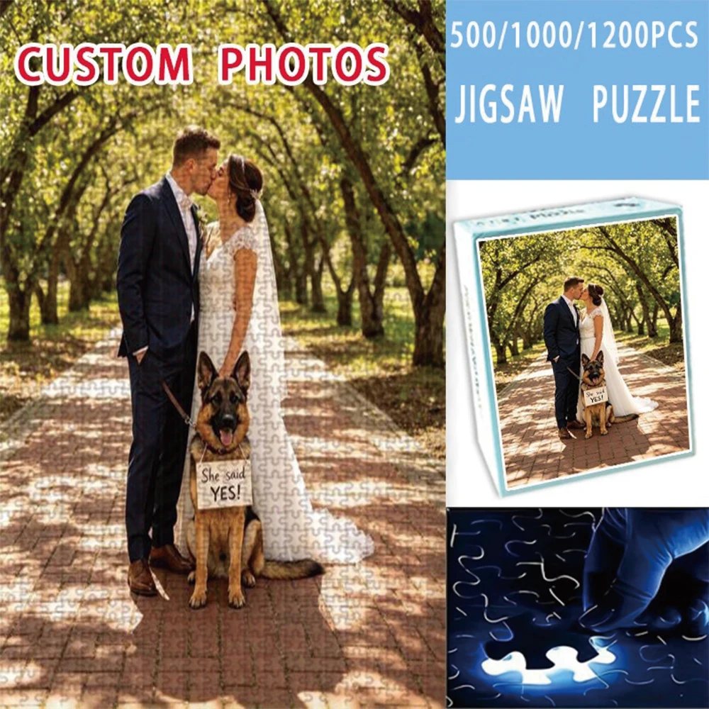35/300/500/1000pcs Personalized Custom Photo Puzzle Couple Photos For Festivals Parties Weddings Birthdays Holidays