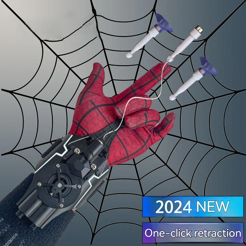 Spiderman Web Shooters ML Legends Spider Man Handgelenkwerfer Handschuhe Cosplay Spielzeug Peter Parker Zubehör Requisiten Geschenk für Kinder