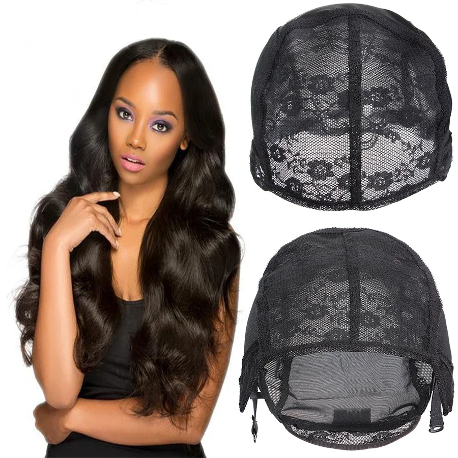 100pcs Wholesale Adjustable Closure Mono U Part Ventilated Wig Cap Spandex Mesh Dome Full Lace Wig Caps for Making Wigs