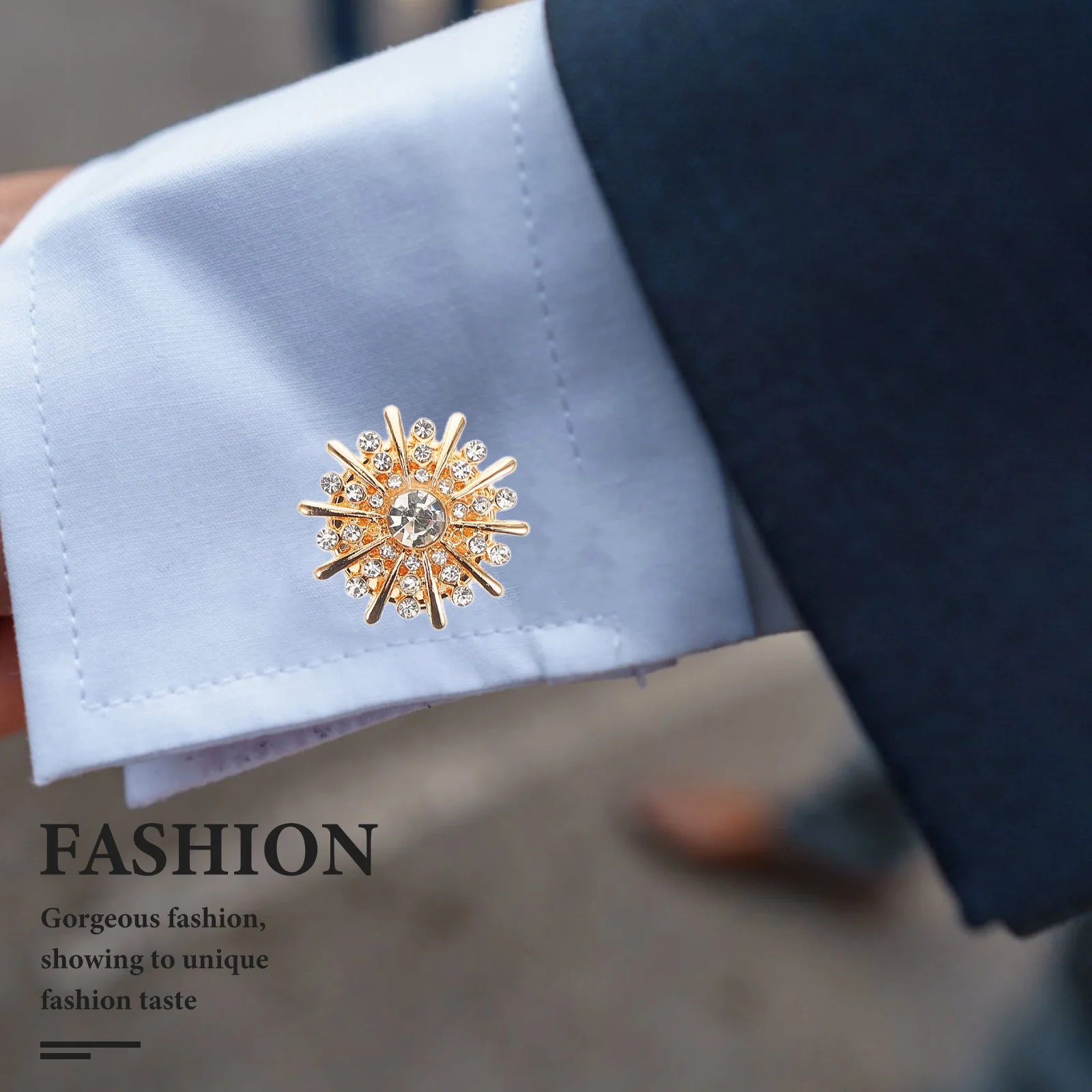 

1Pair Rhinestone Cufflinks Button Covers Elegant Jewelry Decorative Clothing Button Covers for Women
