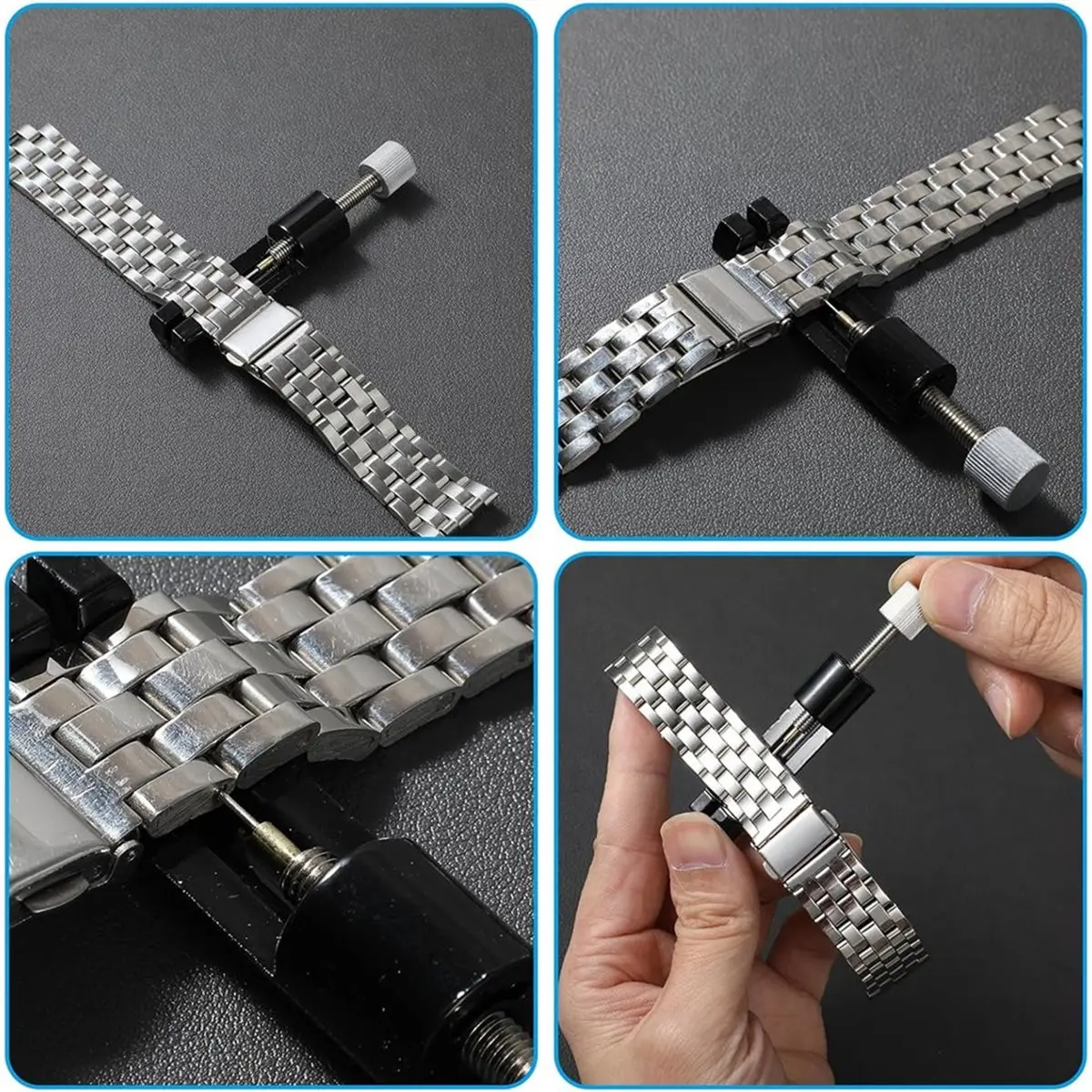 3Pcs Watch Link Removal Kit, Tools to Adjust and Replacement Bracelets Pin Remover for Sizing Strap, Adjuster Watches