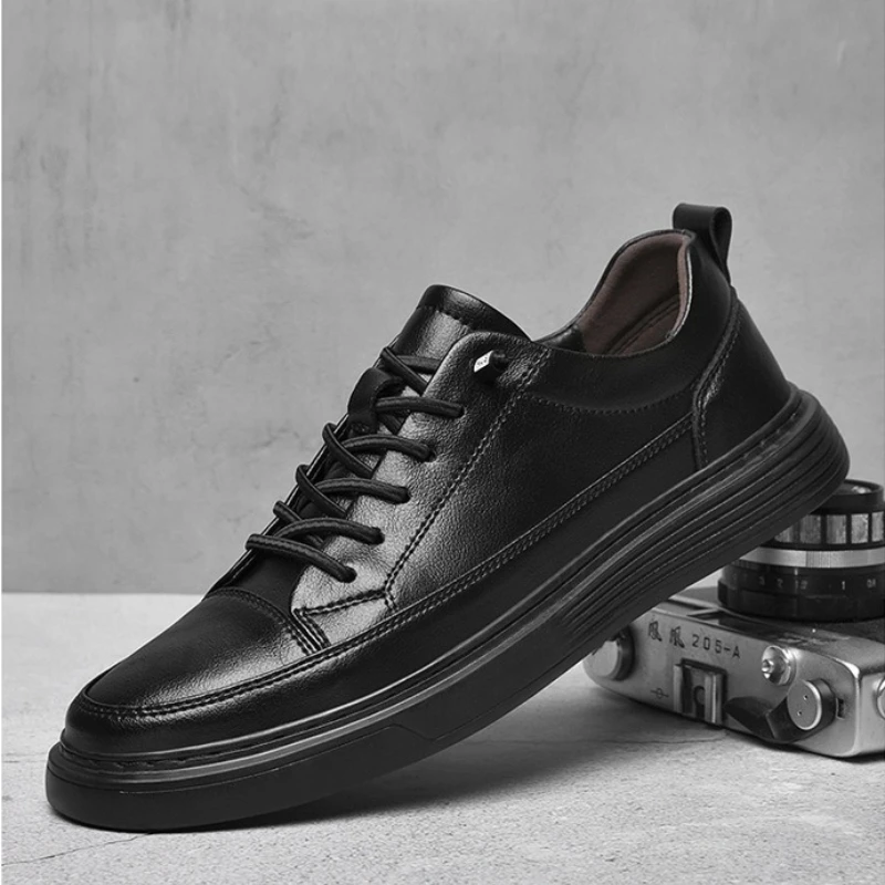 

Новая мужская обувь, повседневная обувь из коровьей кожи, лаконичные белые туфли для скейтборда, уличные модные слипоны