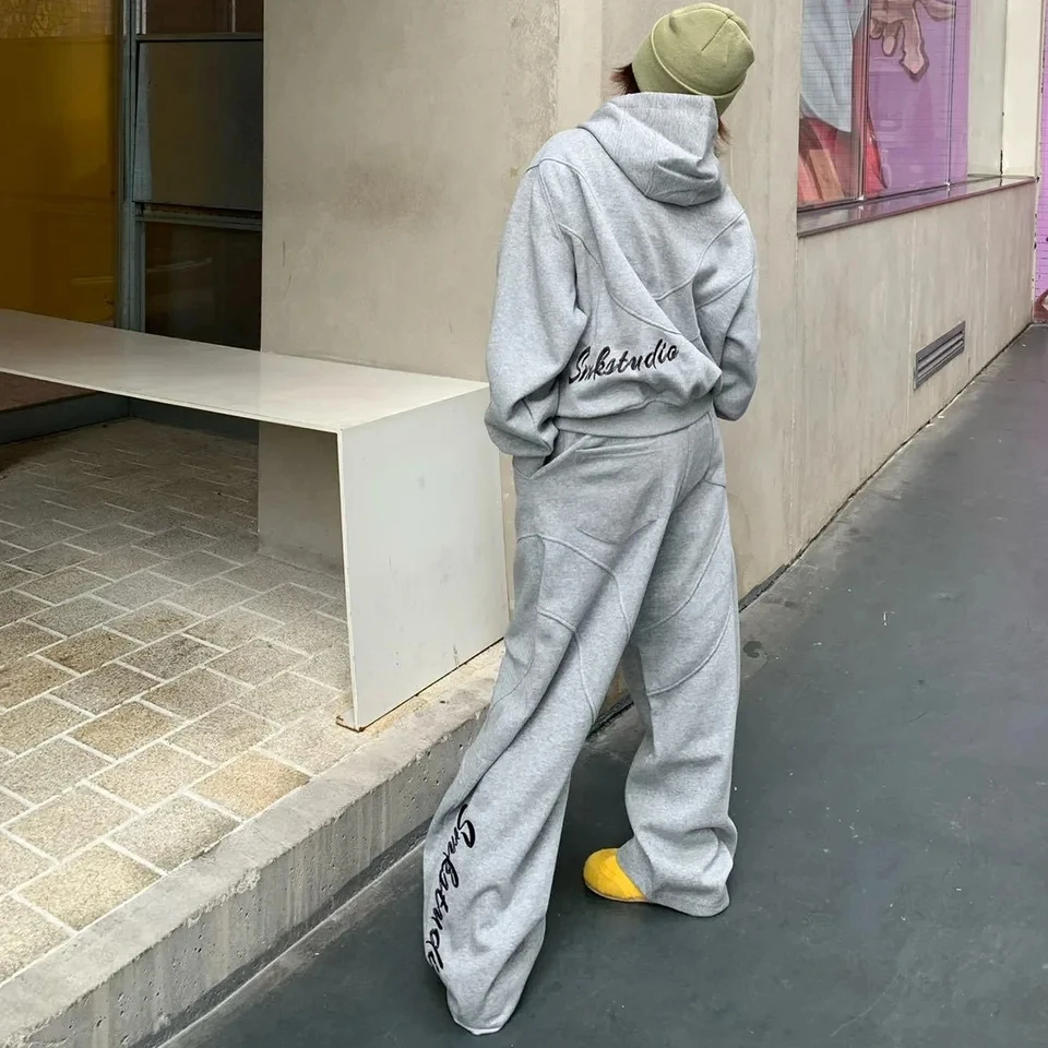 2026 New Spring Hooded Zipper Sweatshirt Men Minimalist Trendy Embroidered Long Sleeve Top Personality Casual Versatile