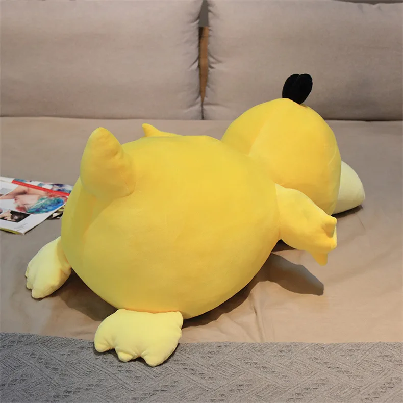 Super Big Size 100cm Pokemon Psyduck Plush Toy Soft Yellow Duck Doll Stuffed Animal Plush Toy Gift for Girlfriend Present Pillow