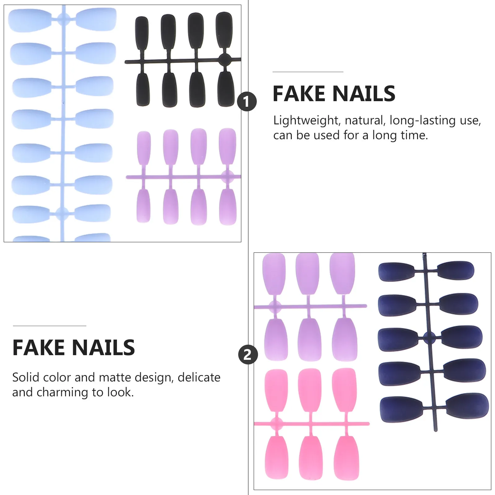 

6Sets False Nails Full Cover Ballerina Shape Matte Fake Nails for Women Elegant Nail Decoration Nail Tips for Women