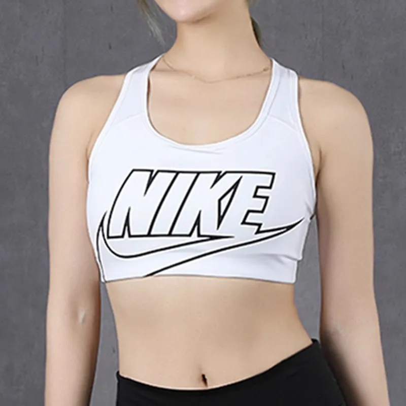 Original Nike Women\'s High Strength Shock-proof Running Bra Fashion Fitness Sports Vest Underwear 899371-091