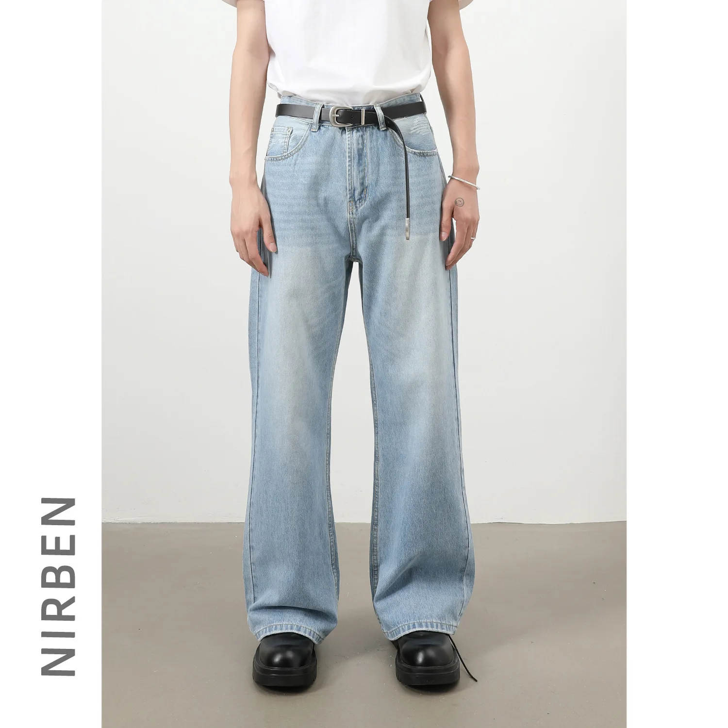 Denim Street Classic Washed Jeans Men's New Korean Version Simple Versatile Straight Pants