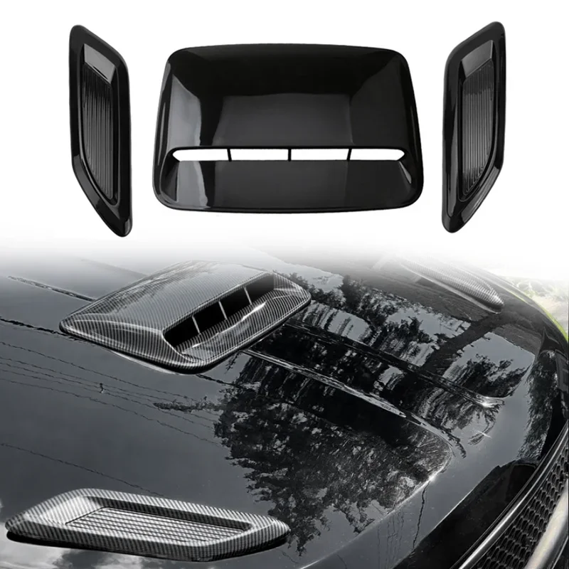 40cm Universal coche flujo de aire decorativo capó de entrada Scoop capó ventilación pegatina cubierta capó engranaado para adaptarse a cualquier capó plano vehículo