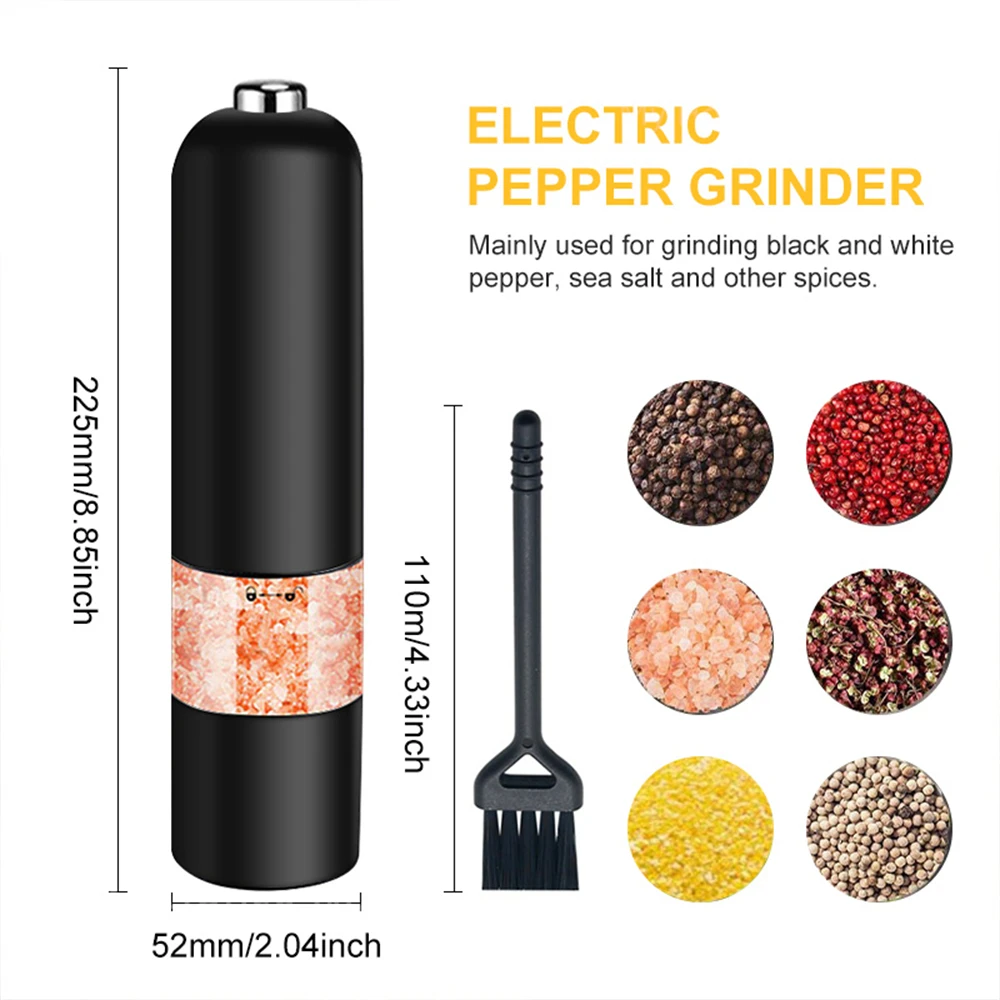 Automatic Salt Pepper Grinder Electric Spice Mill Grinder Seasoning Adjustable Coarseness Spice Grinder Kitchen Cooking Tools