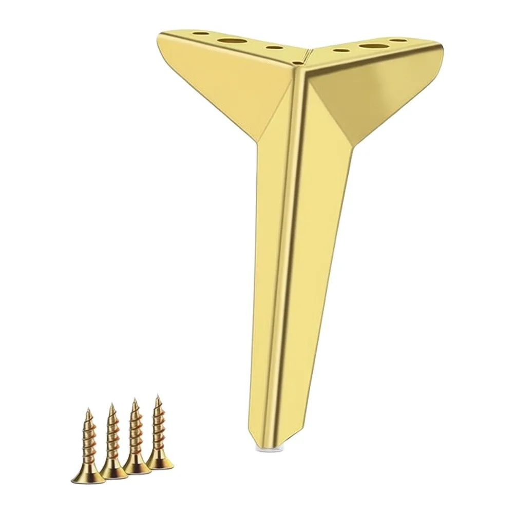 6 Inch Diamond Metal For Furniture Legs For Sofa Couch Cabinet Table Triangular Support Feet With Floor Protectors Black