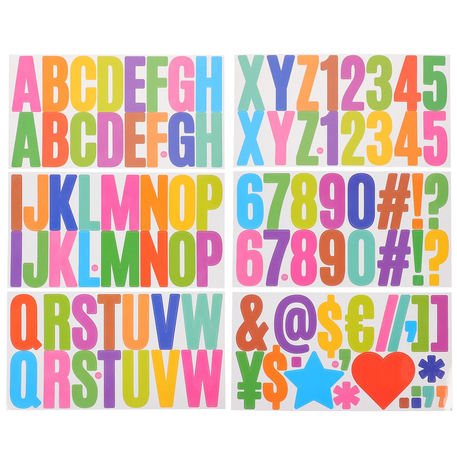 600pcs Alphabet Number Stickers 6 Sheets Clear Letter Numerals For Diy Crafts Scrapbooking Journaling Self-Adhesive Labels For