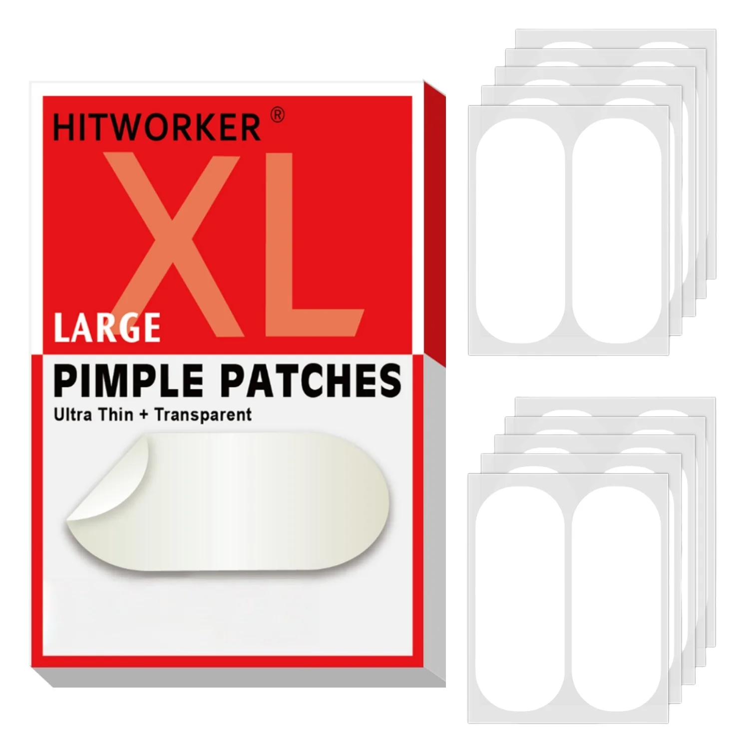 20 XL Extra-Large Acne Patches Acne-Fighting Hydrogel Patches Acne Scar Concealing & Repair Patches Waterproof