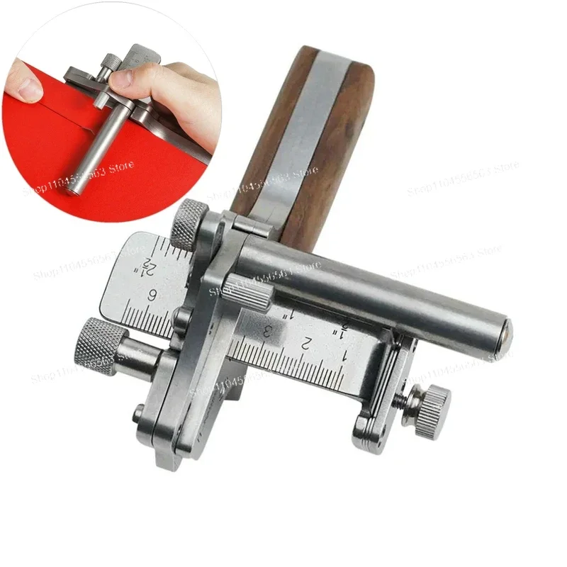 

Manual Leather Strip Cutter Roller Type 10-60MM Adjustable Leathercraft Belt Cutting Tool With Metric Inch Double Scale