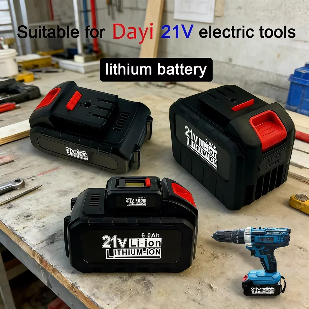 Suitable for Cordless Electric wrench,  drill, saw  21V 3.0/6.0/9.0Ah For Dayi Lithium-ion Rechargeable Power tool Battery