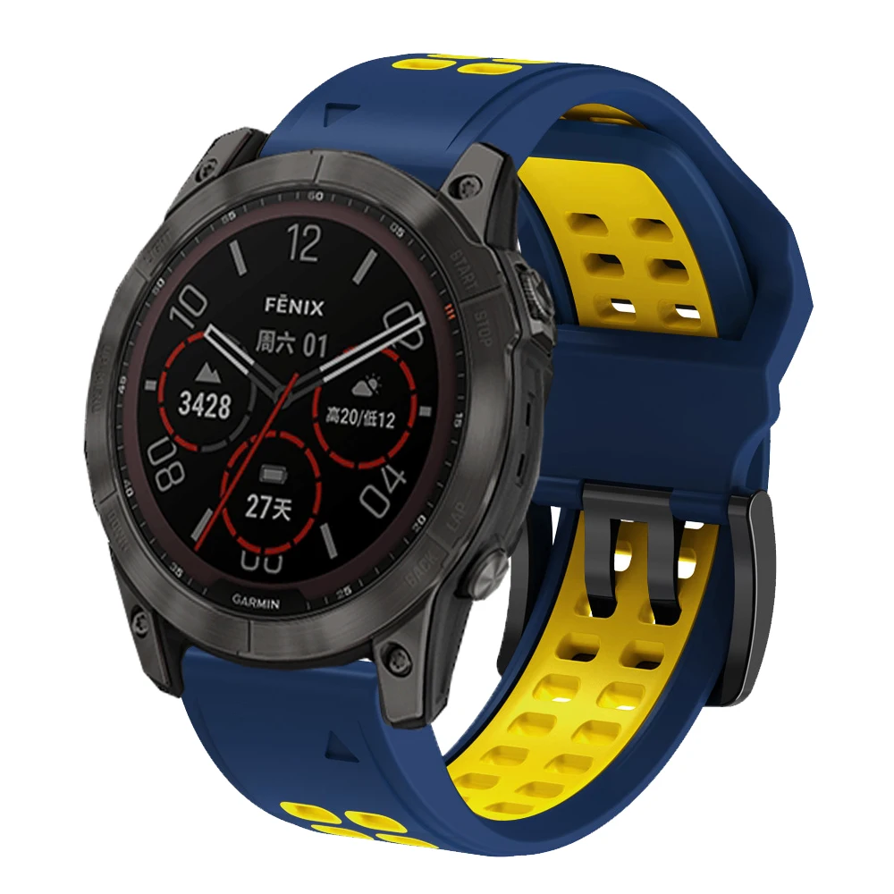 Correa de silicona de ajuste rápido para reloj inteligente, pulsera para Garmin Fenix 6 6X Pro 5 5X Plus 7 7X epix 3 3HR 935 Mk1 22 26mm