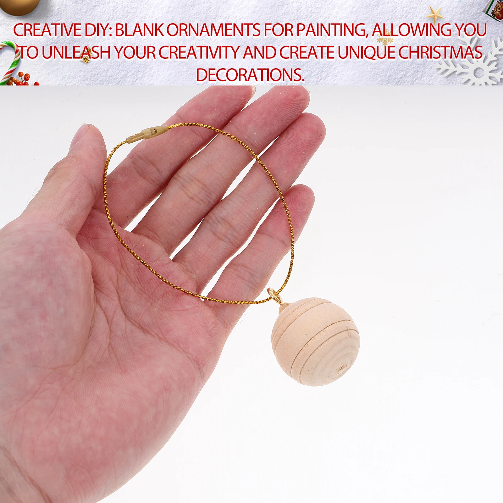 

10pcs Blank Wooden Christmas Ornaments 3cm DIY Craft Supplies Unfinished Wood Decor Xmas Tree Hanging Decorations Creative Gifts