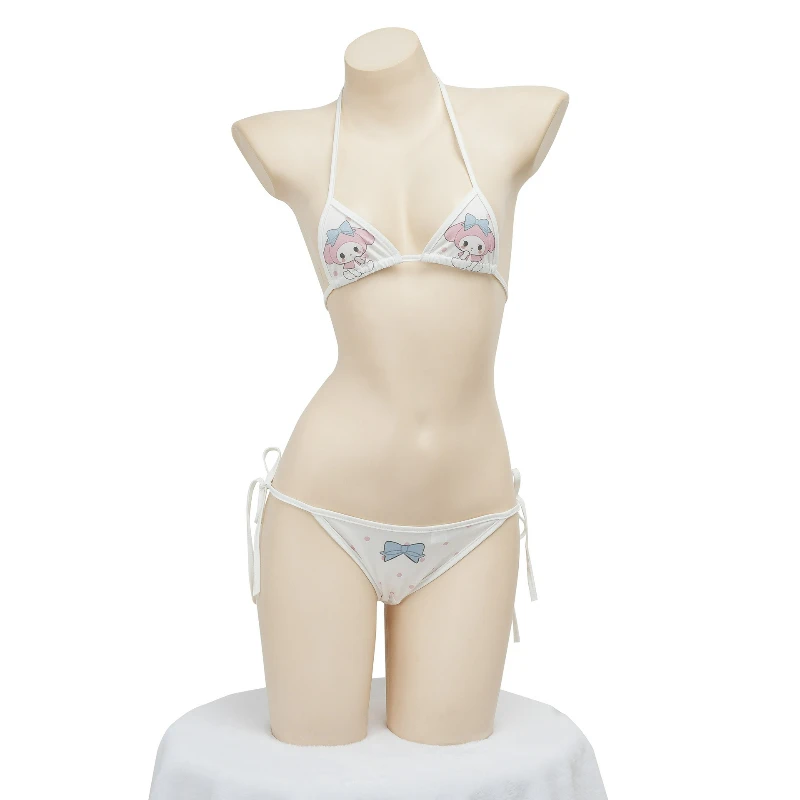 Sexy Lingerie Anime Print Bikini Set Sexy Triangle Bra Tie Side Panty Kawaii St… - Image 2