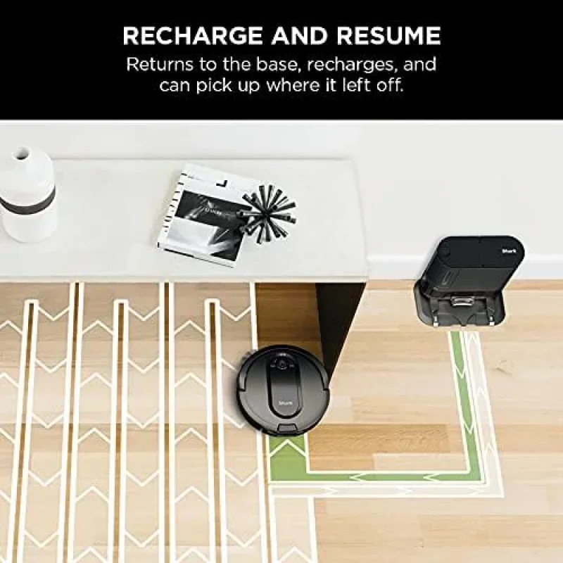 DD2Shark AV911S EZ Robot Vacuum with Self-Empty Base,Bagless,Row-by-Row Cleaning,Perfect for Pet Hair,Compatible with Alexa,Wi