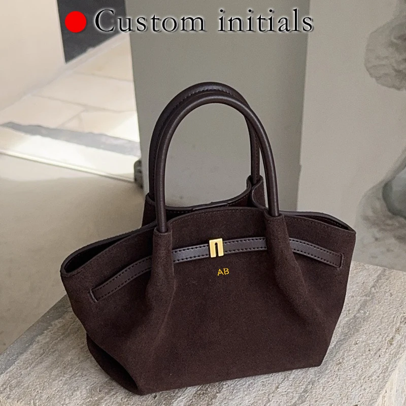

Custom Initials Leather Tote Bags For Women Luxury Designer Handbag And Purses 2026 New In Cowhide Belt Buckle Underarm Shoulder