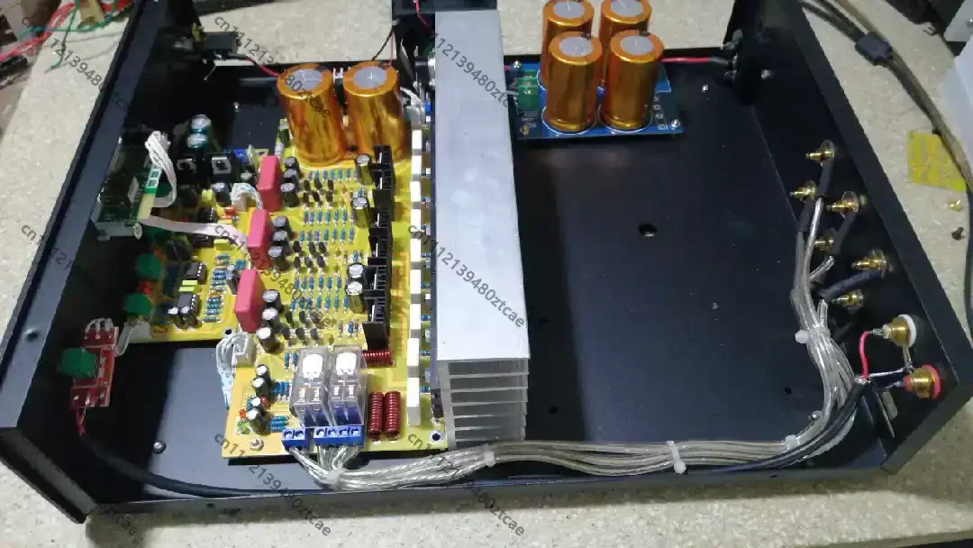 2.1 Full Amplifier 2*100W+300W Matched Power Transistors HiFi Home Bass Stereo Finished Audio Machine