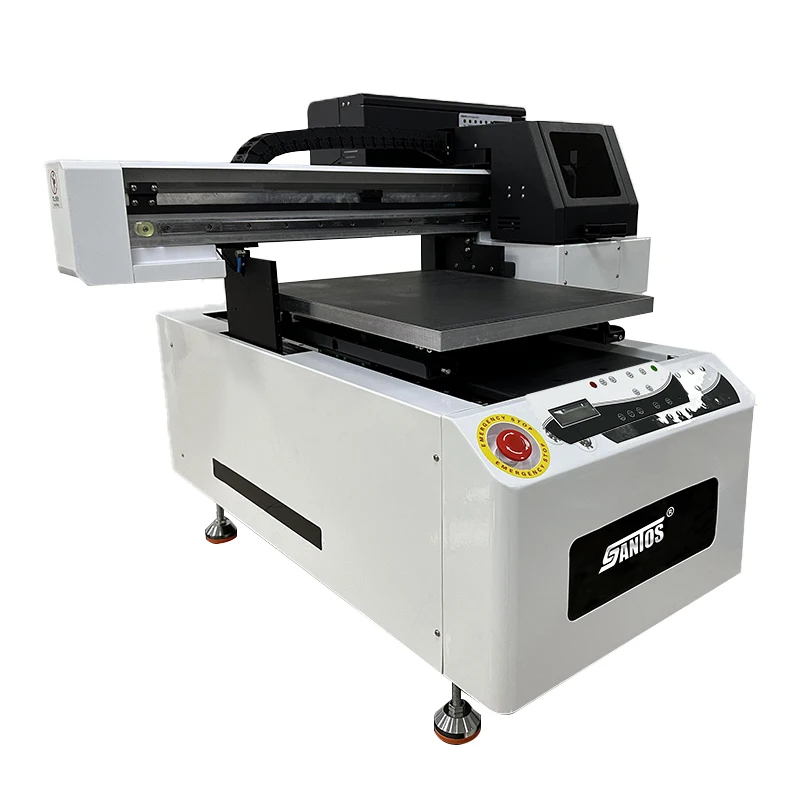 uv 4050 flatbedprinter met twee xp600/i3200u1 koppen veelkleurige cmyk witte vernis toepassing voor telefoonhoesjes