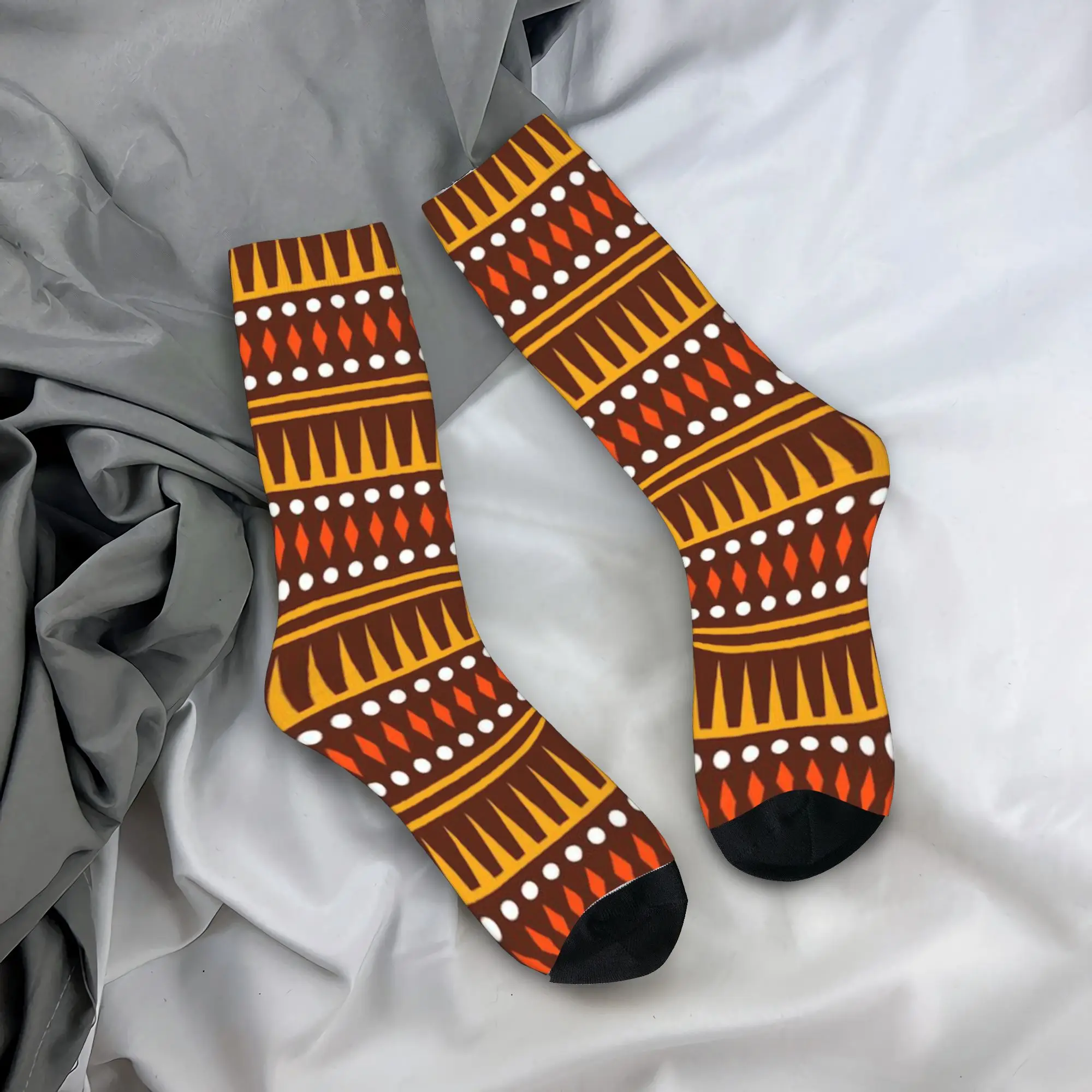 Vintage Kenya Abstract Tribal Stripe Stockings Men  Socks Breathable Vintage Socks Winter Climbing Anti Slip Graphic Socks Gift