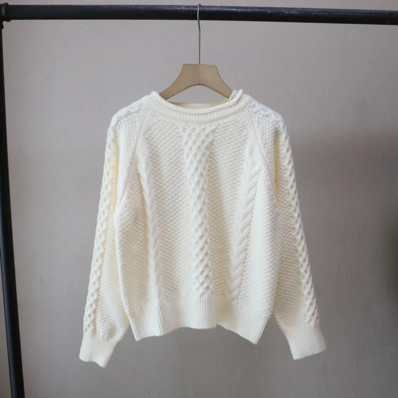 

2025 Autumn/Winter New High-Quality Vintage Round Neck Slim-Fit Versatile Pullover Sweater for Women